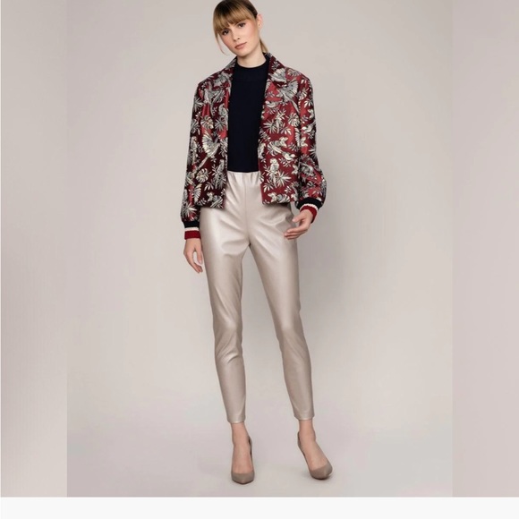 Roman USA MAROON BROCADE PRINT STRETCHED CUFF BLAZER (NWT) Size 6 - Picture 3 of 12